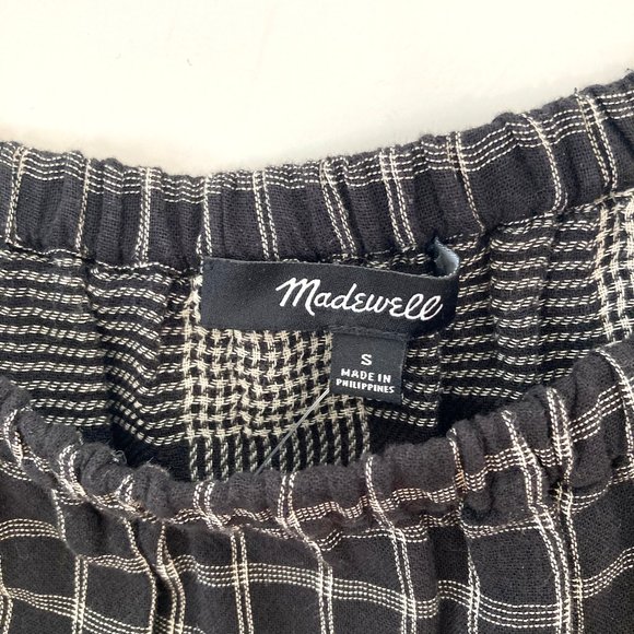 MADEWELL Windowpane plaid Off The Shoulder Top, S - Picture 9 of 11
